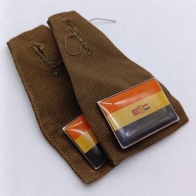 Set of 2 SADF Old South Africa Flag Fob Badge