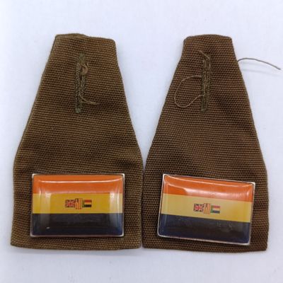 Set of 2 SADF Old South Africa Flag Fob Badge
