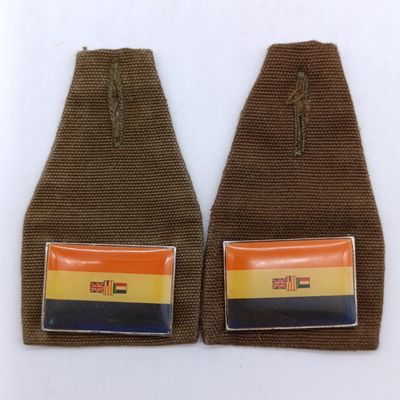 Set of 2 SADF Old South Africa Flag Fob Badge