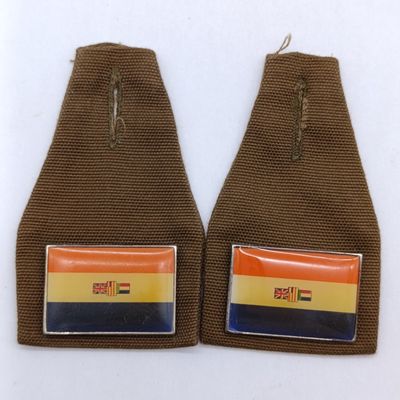 Set of 2 SADF Old South Africa Flag Fob Badge