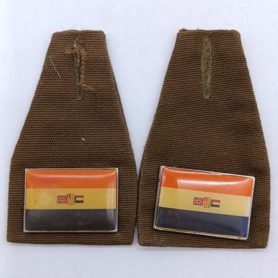 Set of 2 SADF Old South Africa Flag Fob Badge