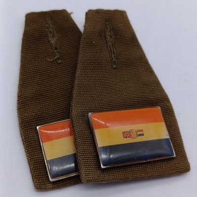 Set of 2 SADF Old South Africa Flag Fob Badge