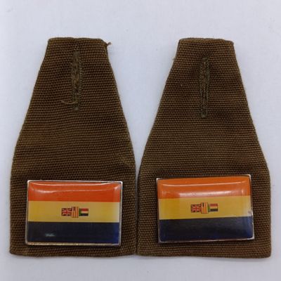 Set of 2 SADF Old South Africa Flag Fob Badge