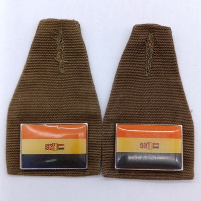 Set of 2 SADF Old South Africa Flag Fob Badge