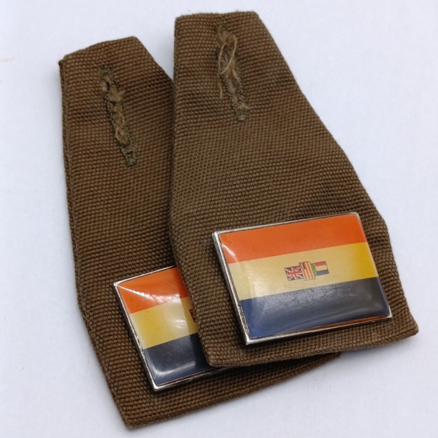 Set of 2 SADF Old South Africa Flag Fob Badge
