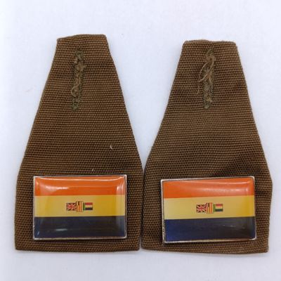 Set of 2 SADF Old South Africa Flag Fob Badge