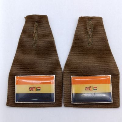 Set of 2 SADF Old South Africa Flag Fob Badge