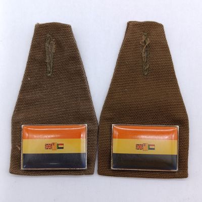 Set of 2 SADF Old South Africa Flag Fob Badge