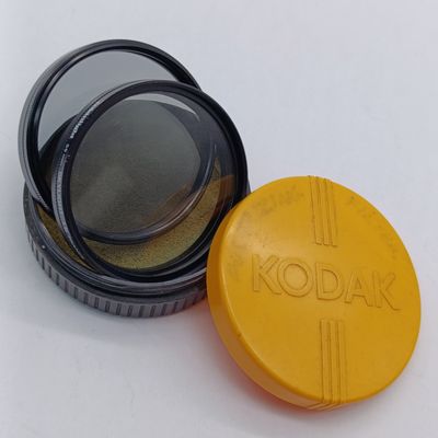 Pair of Polarizing Cokinlight Skylight filters - 55mm with 52mm adapter and HAMA 55mm PL with 52mm adapter