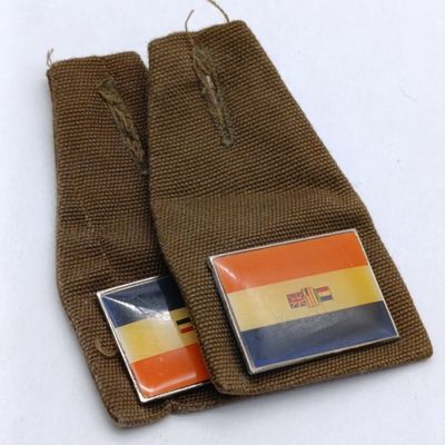 Set of 2 SADF Old South Africa Flag Fob Badge