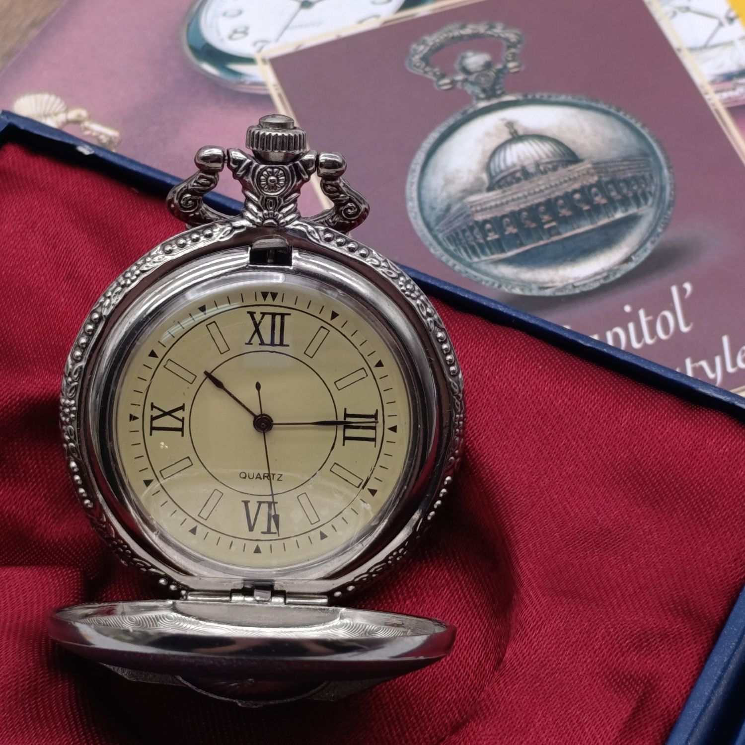1820's Style Capitol full hunter quartz pocket watch - #96 Pocket watch collection - with book