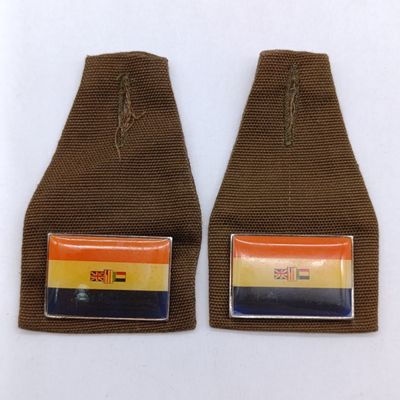 Set of 2 SADF Old South Africa Flag Fob Badge
