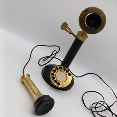 Original Vintage Stanley London Brass Candlestick telephone - Untested