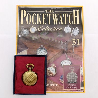 1870's Style Alhambra full hunter quartz pocket watch - #51 Pocket watch collection - with book