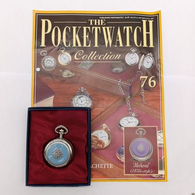 1870's Style Medieval full hunter quartz pocket watch - #76 Pocket watch collection - with book