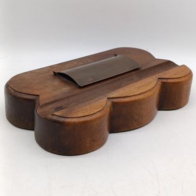 Vintage wooden writing desk ink stand
