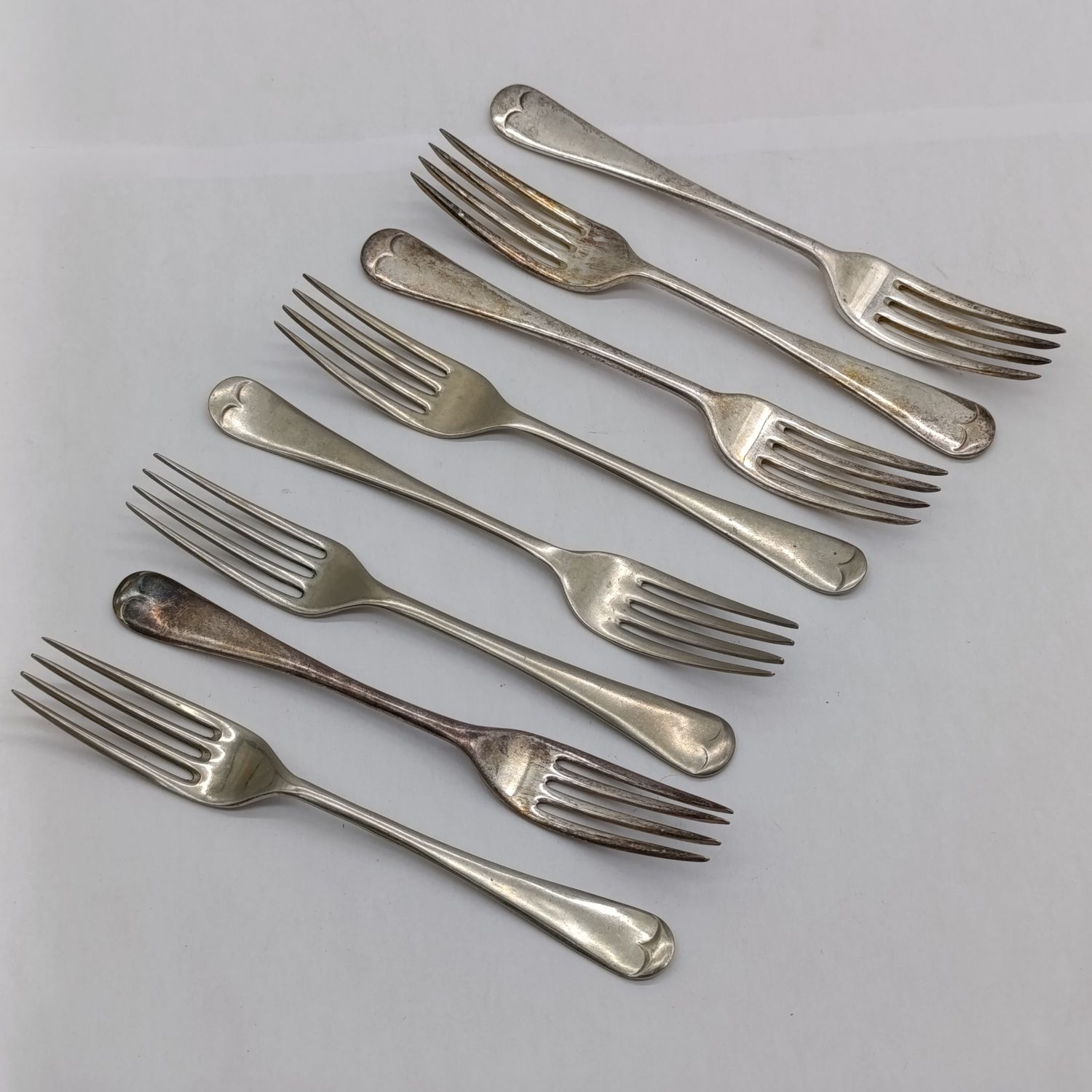 Lot of 8 small vintage silverplated forks