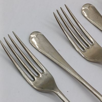 Lot of 8 Vintage DON nickel Silver table forks