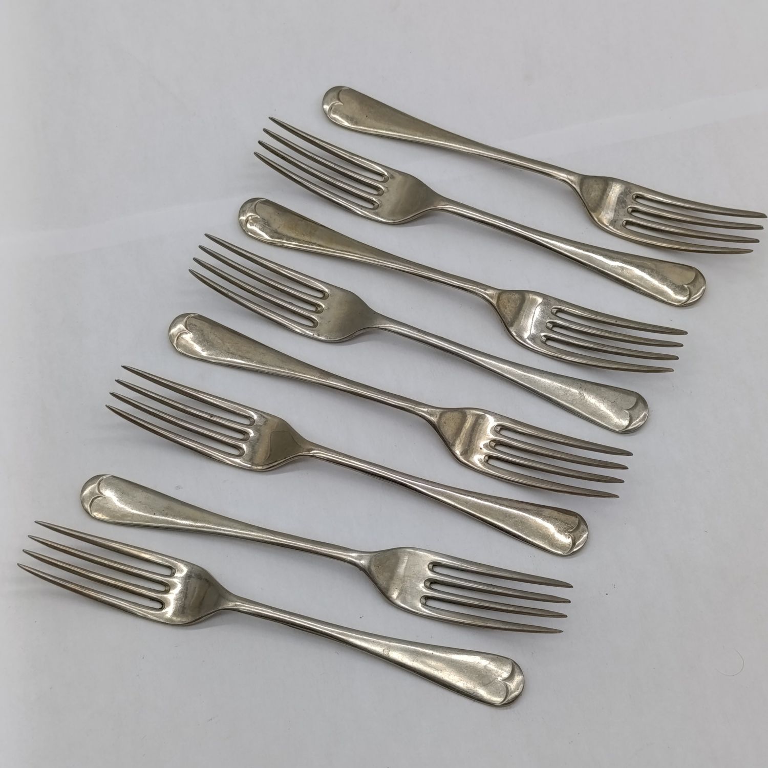 Lot of 8 Vintage DON nickel Silver table forks