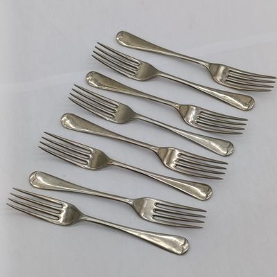 Lot of 8 Vintage DON nickel Silver table forks