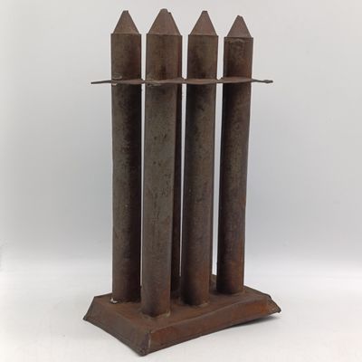 Antique metal 6-tube candle mold