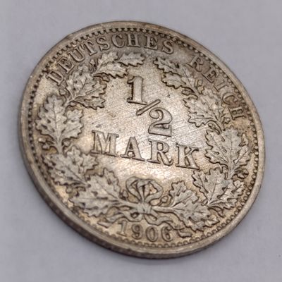 1906 German Reich half mark - XF+ - Berlin A Mintmark