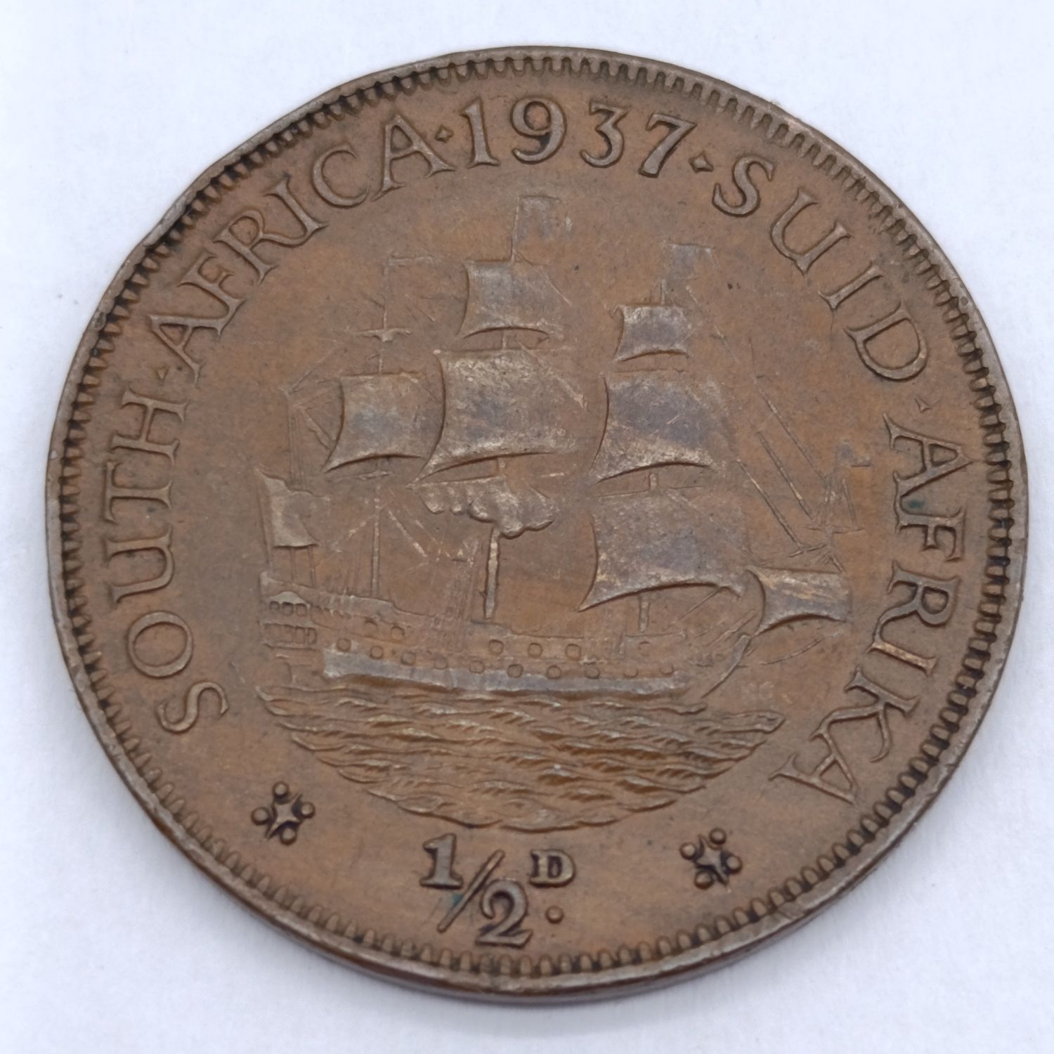 1937 South Africa Union half penny - AU