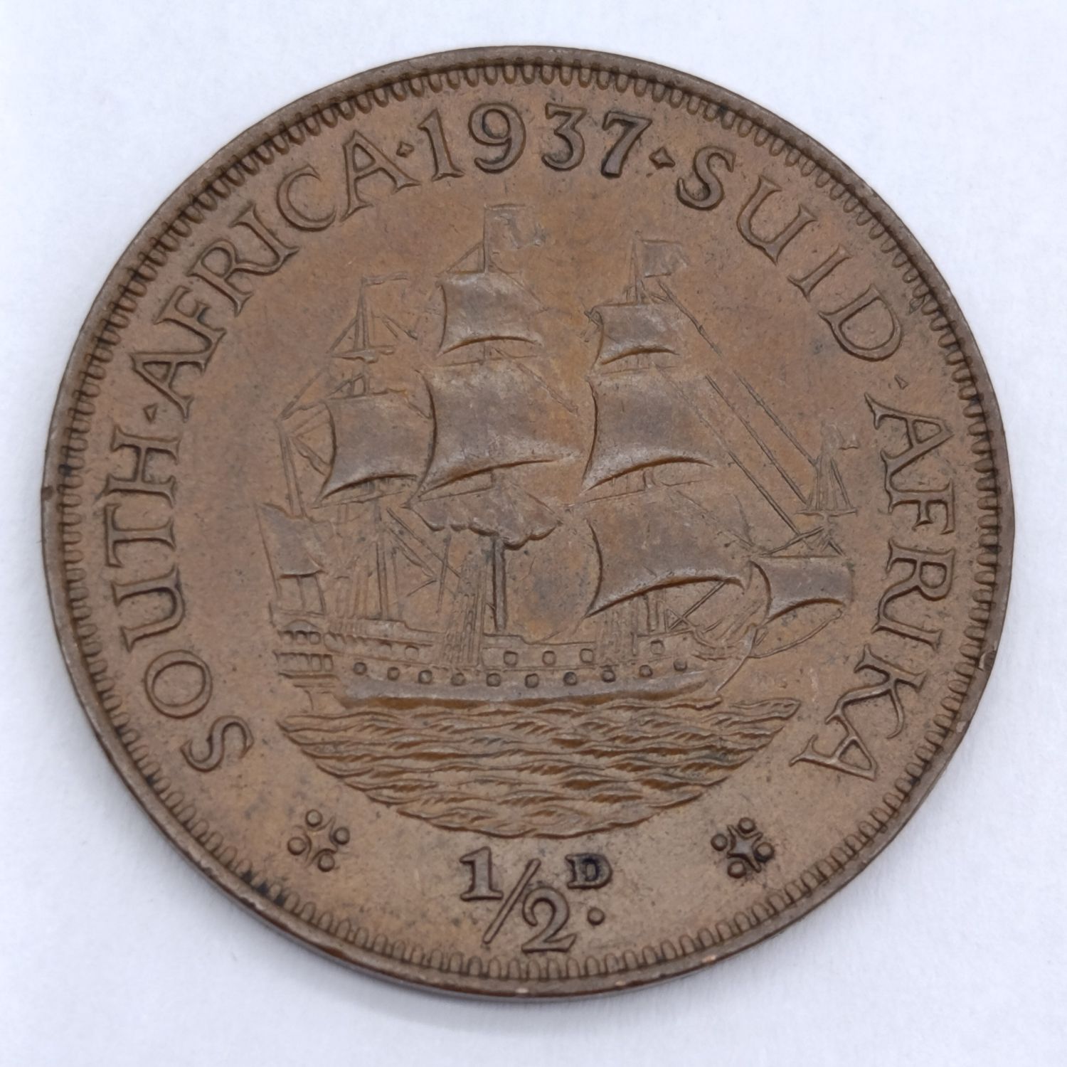 1937 South Africa Union half penny - AU+