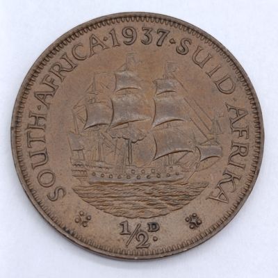 1937 South Africa Union half penny - AU+