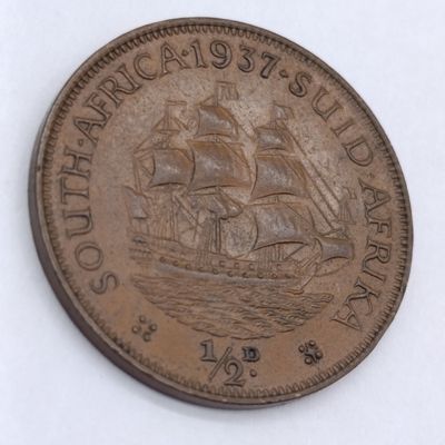 1937 South Africa Union half penny - AU+