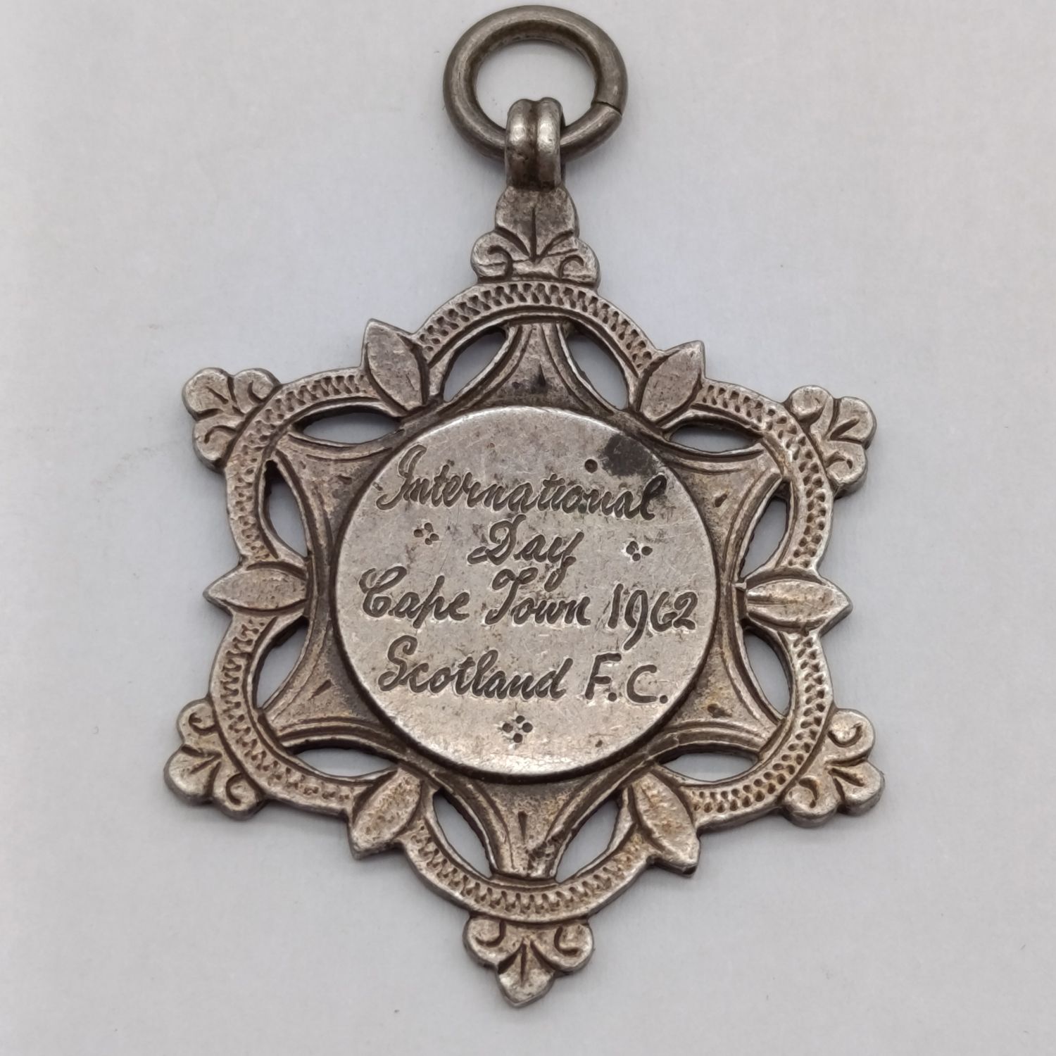 1962 Sterling Silver medallion International day in Cape Town Scotland Football club