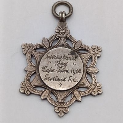 1962 Sterling Silver medallion International day in Cape Town Scotland Football club