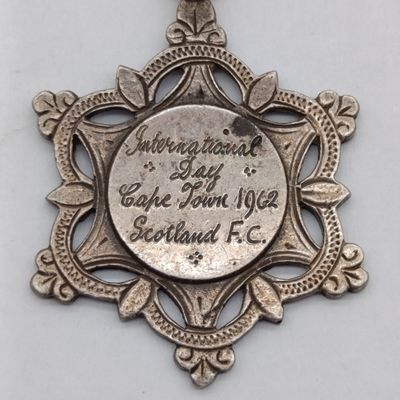 1962 Sterling Silver medallion International day in Cape Town Scotland Football club