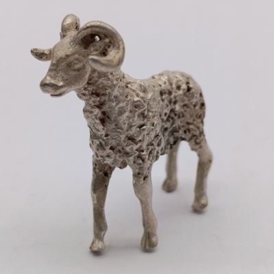 Pair of sterling silver sheep rams - total weight of 45.8g