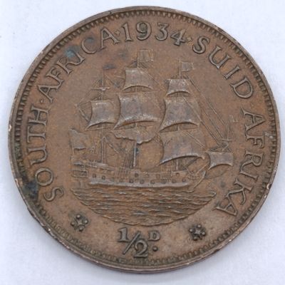 1934 South African half penny - AU