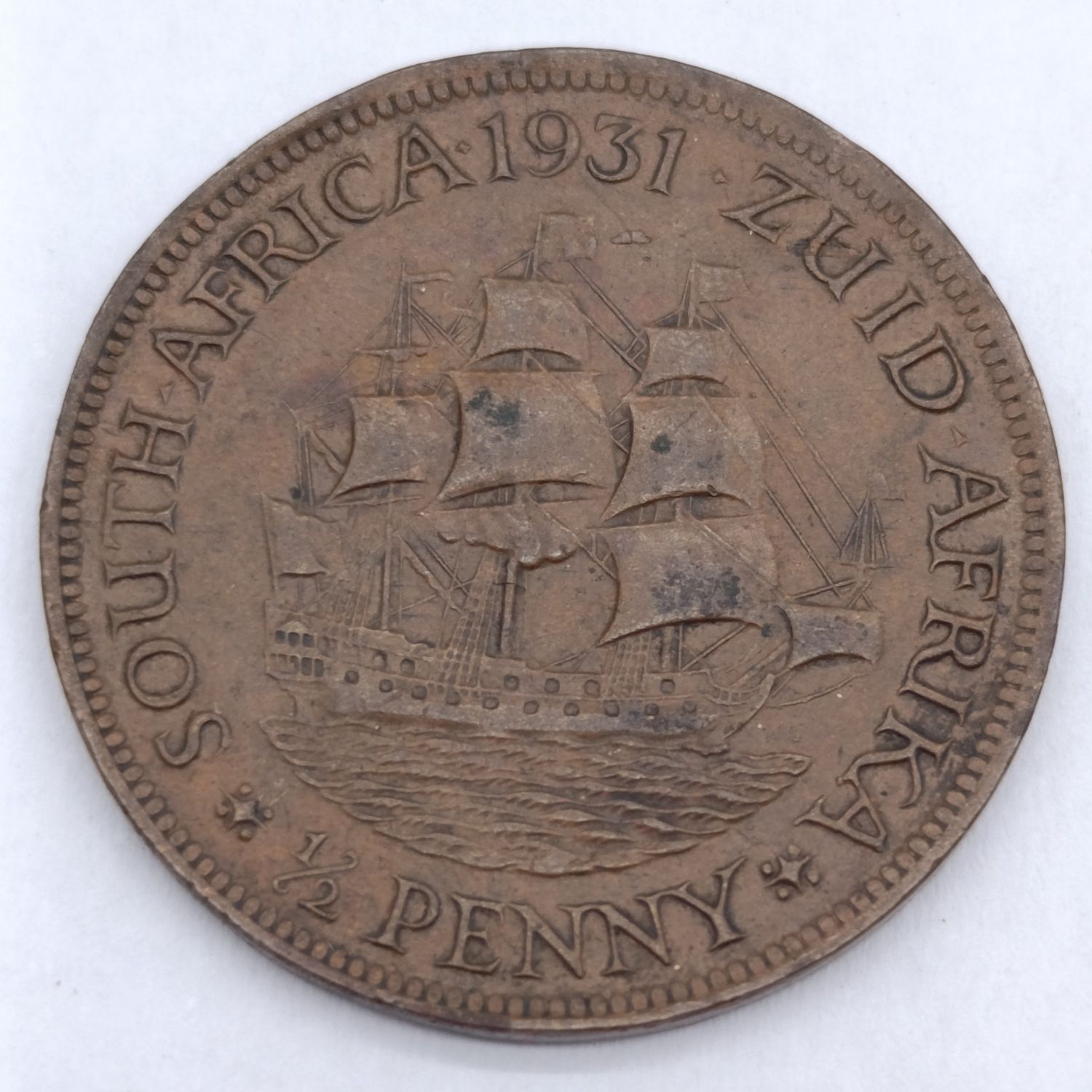 1931 South African half penny - EF+