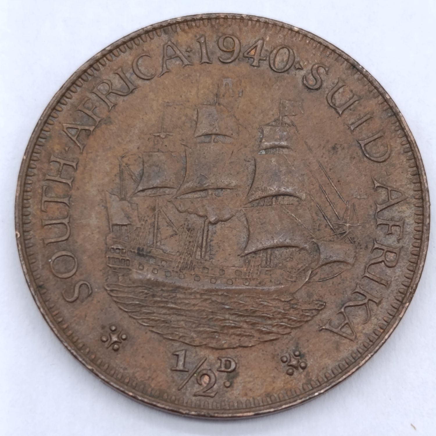 1940 South African half penny - AU+
