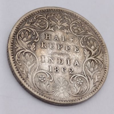 1862 British India half rupee