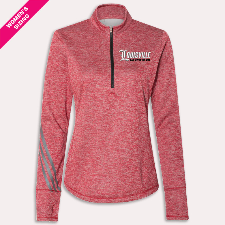 LL-2X-EMB Ladies Adidas Brushed Heather QZ