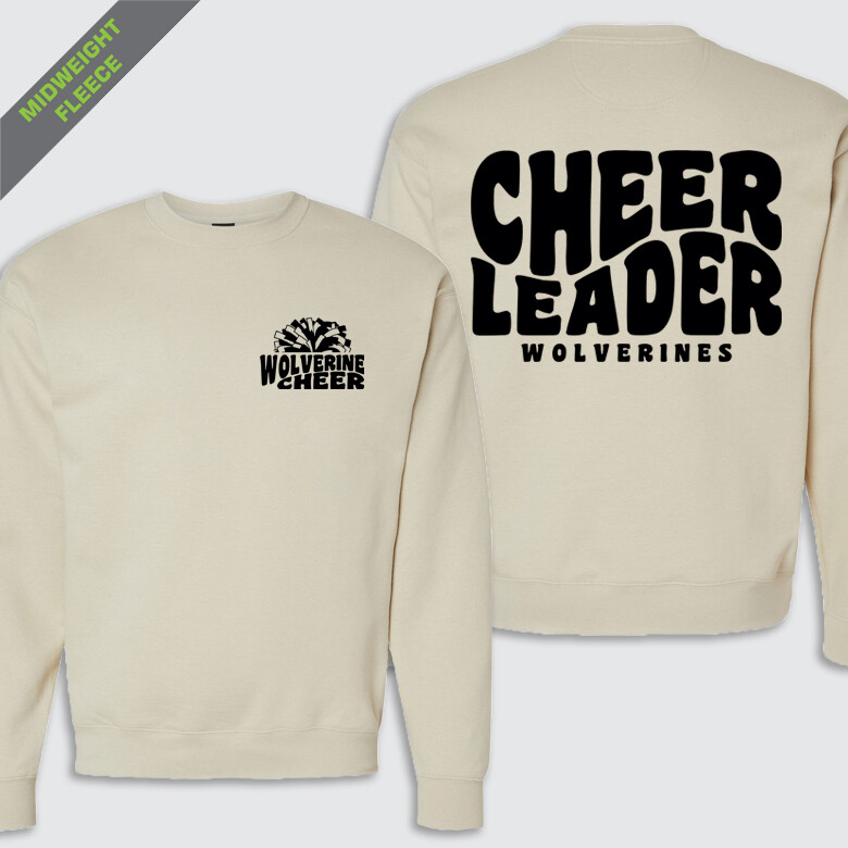Wolverine Groovy Cheer Leader Crew Fleece