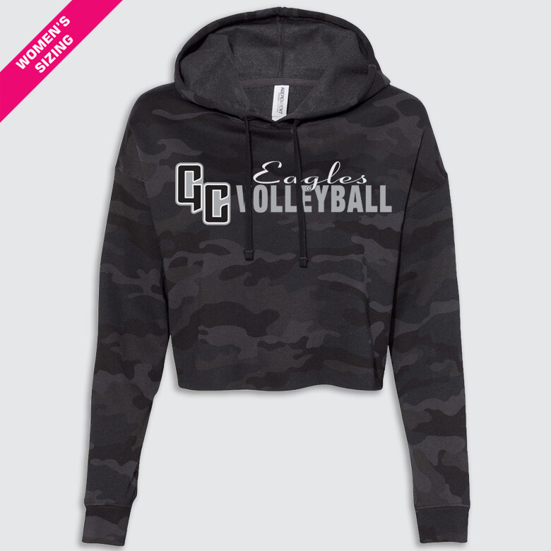 Eagles VB Ladies Camo Crop Hoodie