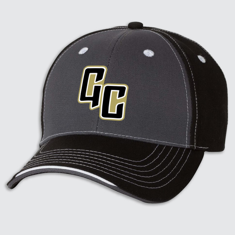 GC3X Embroidered Adjustable Two-tone Cap, Color: Charcoal/Black