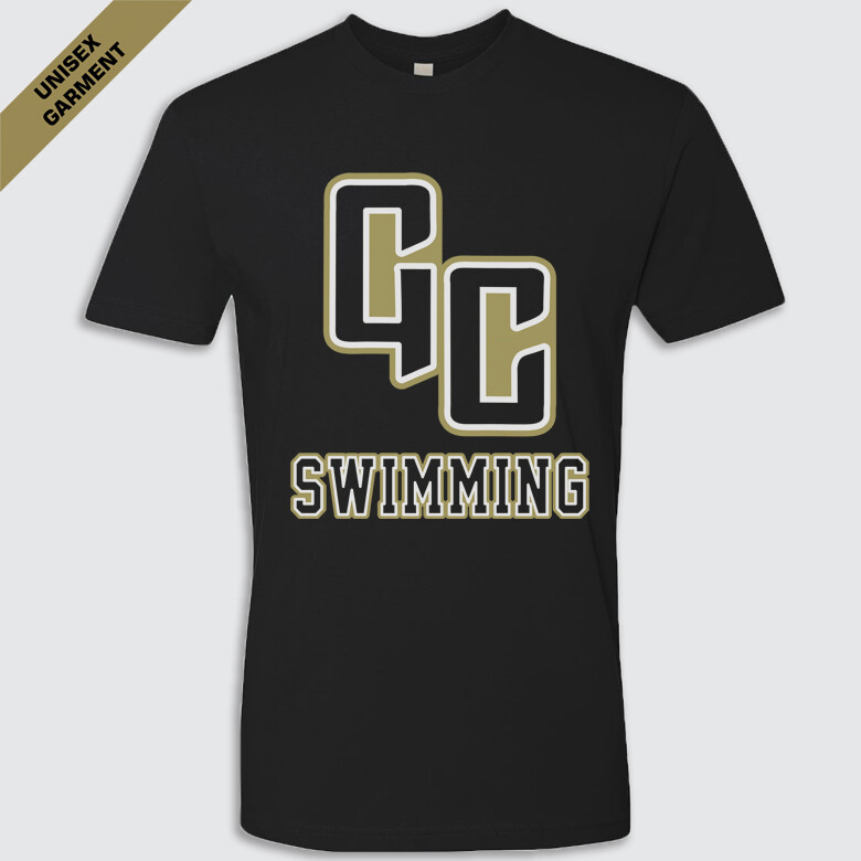 GC/Swimming Soft Cotton SS Tee, Color: Black, Size: XS