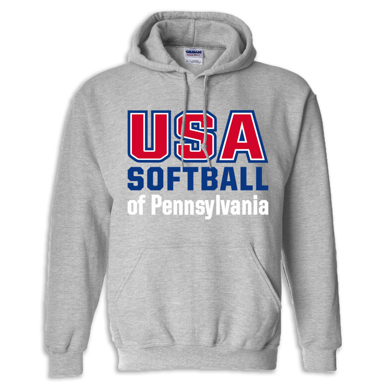 USA-P STACKED PO Hoodie, Color: Sport Grey, Size: S