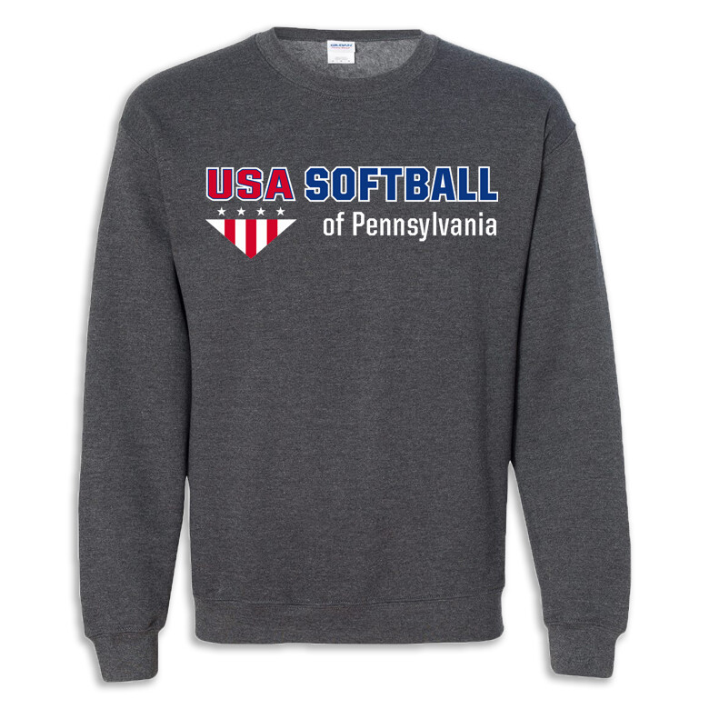 USA-P BK Edition Crewneck Fleece, Color: Dark Heather, Size: S