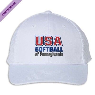 USA-P STACKED Snap back trucker cap, Color: White