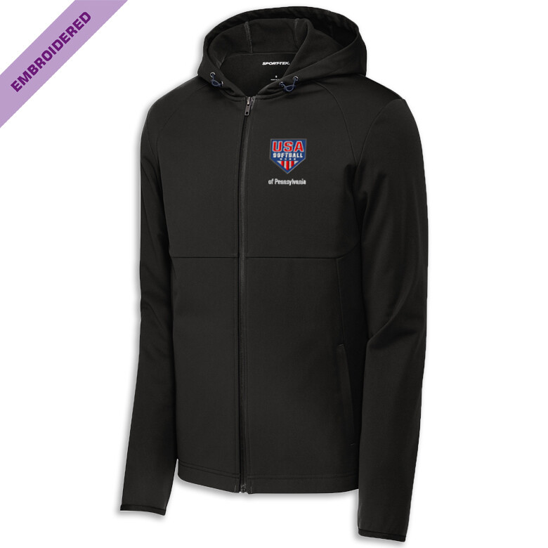 HP-EMB Sport-Tek® Hooded Soft Shell Jacket, Size: XS, Color: Black