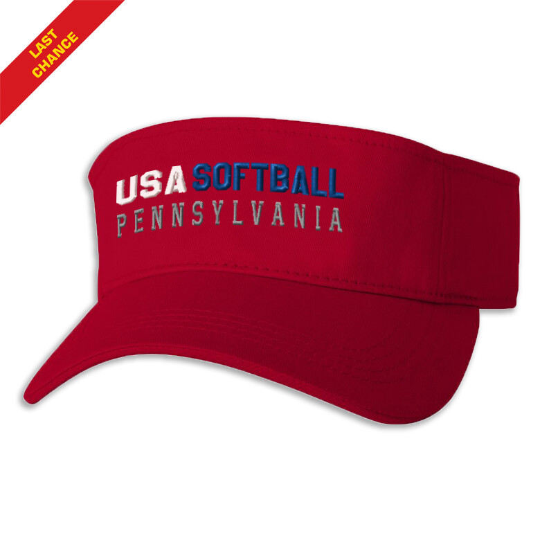 US-P EMB Sportsman Visor, Color: Red