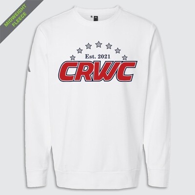 CRWC Adidas Premium Fleece Crewneck, Color: White, Size: XS