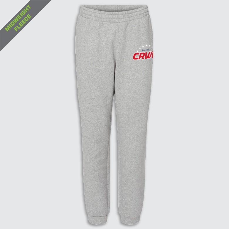 CRWC Adidas Fleece Joggers, Color: Grey Heather, Size: XS